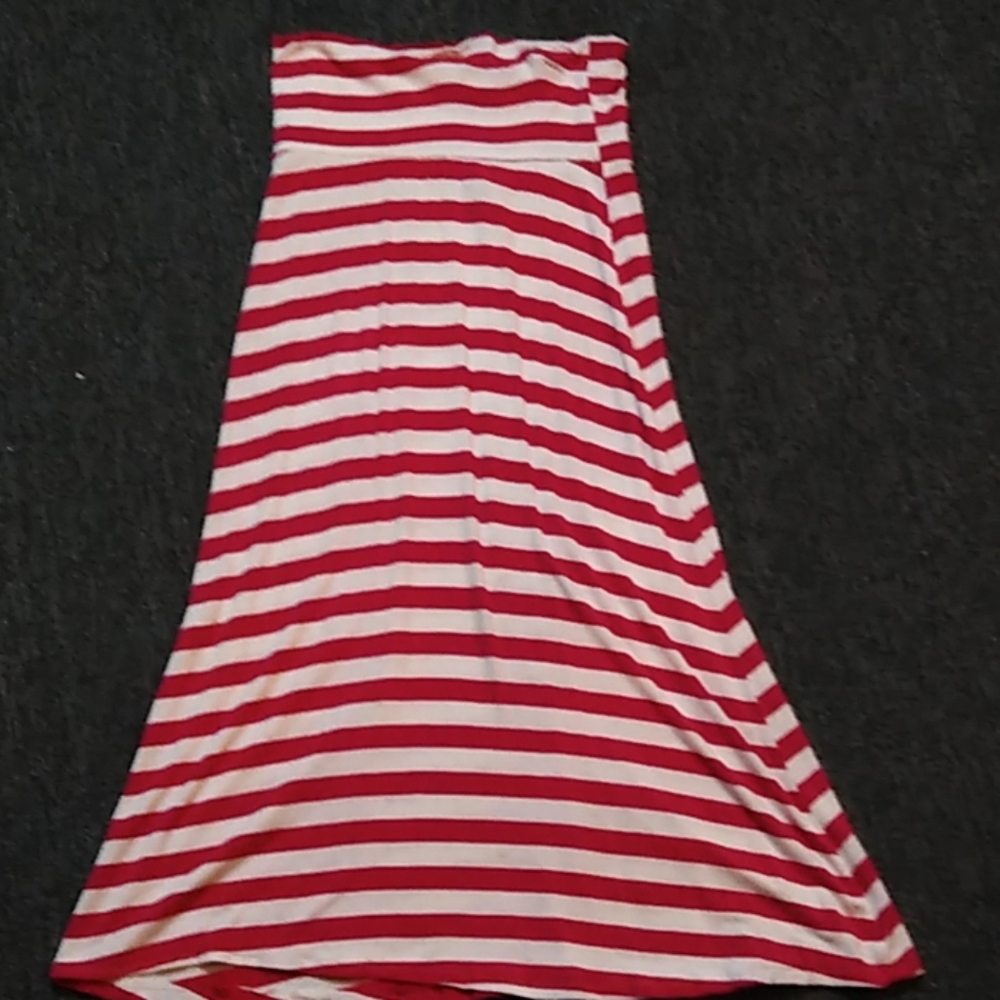 Pink striped maxi skirt!